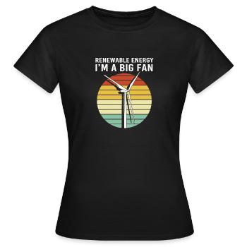 Windkraft Windrad Windenergie - Frauen T-Shirt - Schwarz - Vorne - AI Model Female 172 dark (172cm)