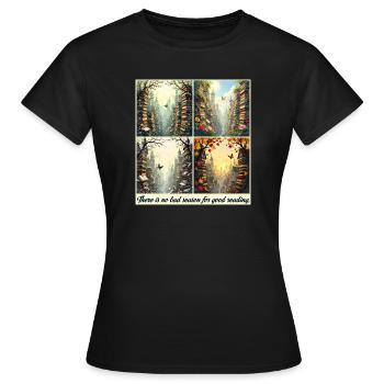Arc de lecture saisonnier - T-shirt Femme - noir - Devant - AI Model Female 172 dark (172cm)