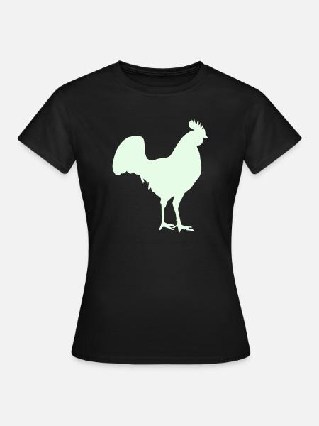 Hahn Silhouette - Frauen T-Shirt - Schwarz