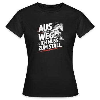 Riding out of the way to the stable horse girl horses - Women's T-Shirt - black - Front - AI Model Female 172 dark (172cm)