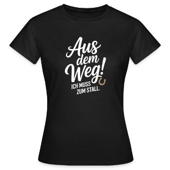 Riding out of the way to the stable horse girl horses - Women's T-Shirt - black - Front - AI Model Female 172 dark (172cm)