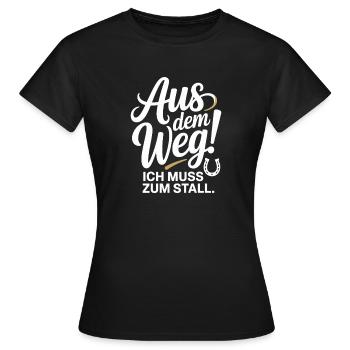 Riding out of the way to the stable horse girl horses - Women's T-Shirt - black - Front - AI Model Female 172 dark (172cm)