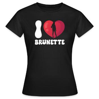 I Love Brunette Heart Silhouette - Women's T-Shirt - black - Front - AI Model Female 172 dark (172cm)