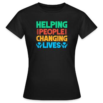 Appréciation des bénévoles Aider les personnes en évolution - T-shirt Femme - noir - Devant - AI Model Female 172 dark (172cm)