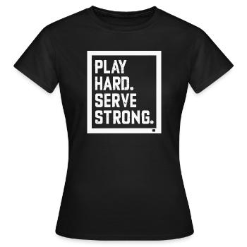 Joue dur Serve fort - T-shirt Femme - noir - Devant - AI Model Female 172 dark (172cm)