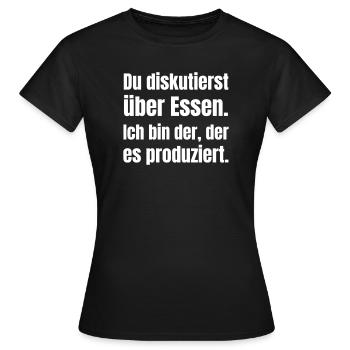 Typographie du discours alimentaire - T-shirt Femme - noir - Devant - AI Model Female 172 dark (172cm)
