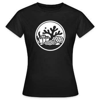 Korallen Symbol Korallenriff Ozean - Frauen T-Shirt - Schwarz - Vorne - AI Model Female 172 dark (172cm)