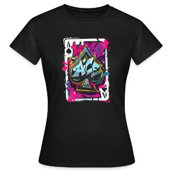 As de pique - T-shirt Femme - noir - Devant - AI Model Female 172 dark (172cm)