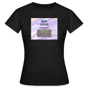 90s Love Boombox - Women's T-Shirt - black - Front - AI Model Female 172 dark (172cm)