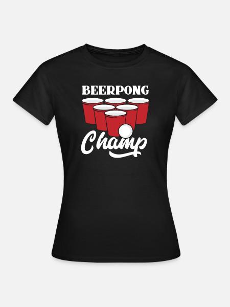 Beerpong Champion - Frauen T-Shirt - Schwarz