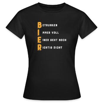Acronyme BEER - T-shirt Femme - noir - Devant - AI Model Female 172 dark (172cm)