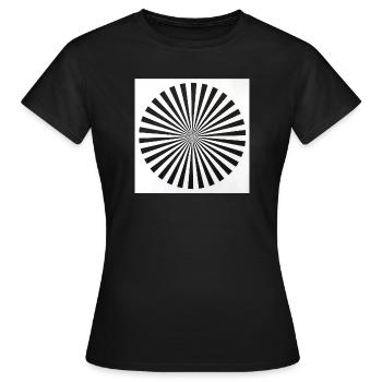 Illusion d’optique radiale - T-shirt Femme - noir - Devant - AI Model Female 172 dark (172cm)