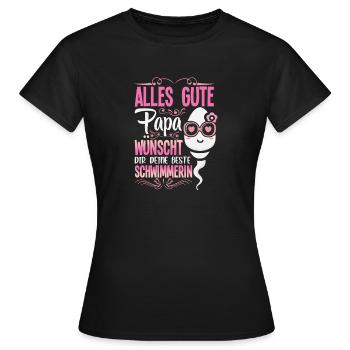 Alles Gute Papa wünscht dir dein bester Schwimmer - Frauen T-Shirt - Schwarz - Vorne - AI Model Female 172 dark (172cm)