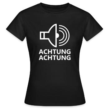Attention Lettres-pages d’attention - T-shirt Femme - noir - Devant - AI Model Female 172 dark (172cm)