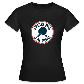Ich kann nicht, ich ping. - Frauen T-Shirt - Schwarz - Vorne - AI Model Female 172 dark (172cm)