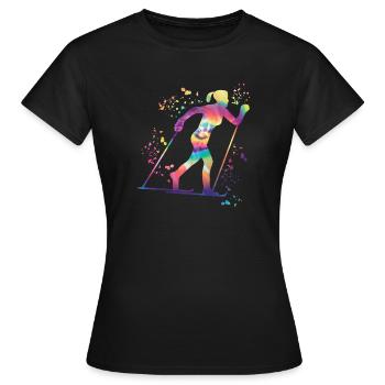 Ski de fond Ski de fond - T-shirt Femme - noir - Devant - AI Model Female 172 dark (172cm)