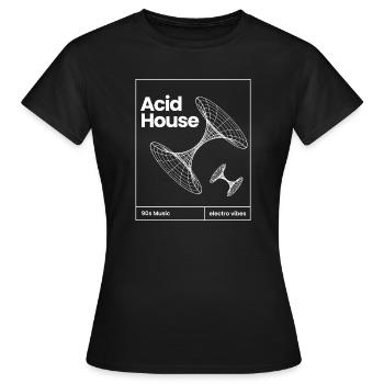Acid House Neon Retro-Vibes - Frauen T-Shirt - Schwarz - Vorne - AI Model Female 172 dark (172cm)