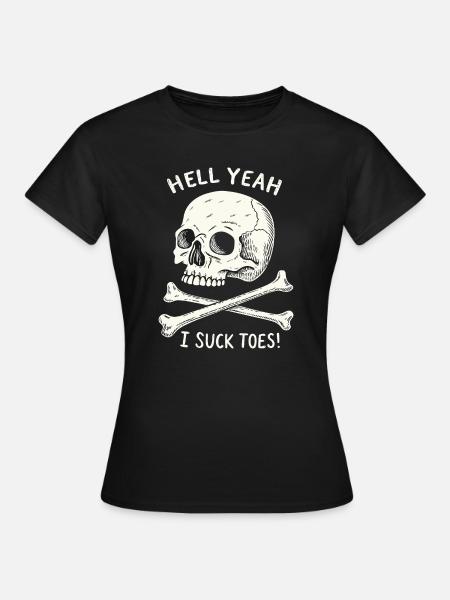 Schädel und Knochen Zehenfetisch - Frauen T-Shirt - Schwarz