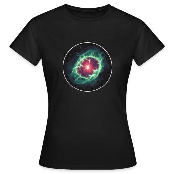 Astronomy Space Planetary Nebula Shell - Women's T-Shirt - black - Front - AI Model Female 172 dark (172cm)