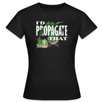 Je propage cette plante amoureuse - T-shirt Femme - noir - Devant - AI Model Female 172 dark (172cm)