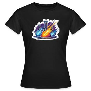 Lab Geek Quadrantid Meteor Shower Lab Experiment - Women's T-Shirt - black - Front - AI Model Female 172 dark (172cm)