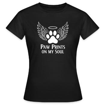 Pug Dog Cloud Angel Wings Farewell Mourning - Women's T-Shirt - black - Front - AI Model Female 172 dark (172cm)
