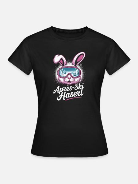 Apres Ski Haserl Hüttengaudi Skifahrerin Skihaserl - Frauen T-Shirt - Schwarz