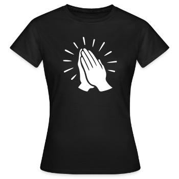 Gebet Hand Beten - Frauen T-Shirt - Schwarz - Vorne - AI Model Female 172 dark (172cm)