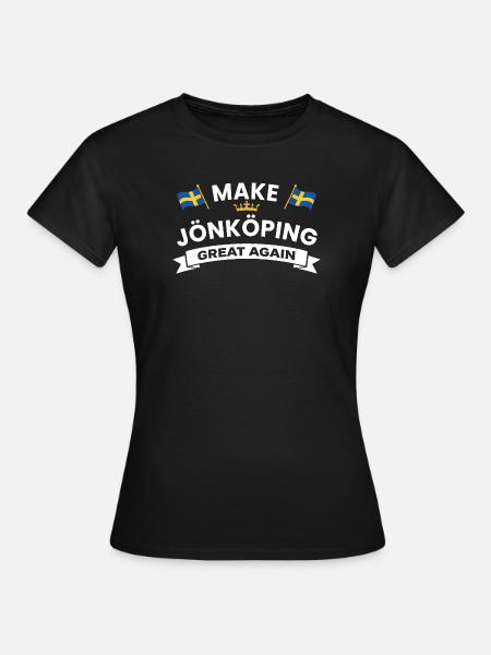 Jönköping City Crest Flag - Frauen T-Shirt - Schwarz