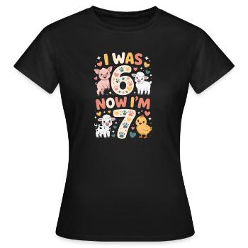 Anniversaire 7 ans : Imprimé animal - T-shirt Femme - noir - Devant - AI Model Female 172 dark (172cm)