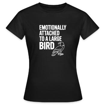 Emotional an einen großen Vogel gebunden - Frauen T-Shirt - Schwarz - Vorne - AI Model Female 172 dark (172cm)