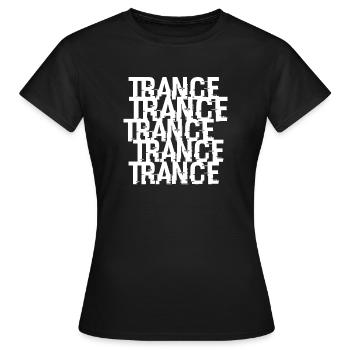 Trance-Typographisches Muster - Frauen T-Shirt - Schwarz - Vorne - AI Model Female 172 dark (172cm)