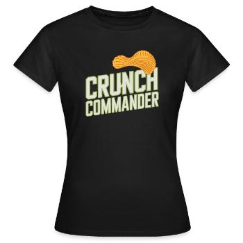  Crunch Commander Knabber Chips Fan Snack - Frauen T-Shirt - Schwarz - Vorne - AI Model Female 172 dark (172cm)