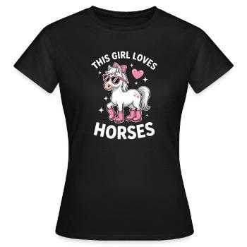 Horse Sayings Horses Funny Horse Gift - Women's T-Shirt - black - Front - AI Model Female 172 dark (172cm)