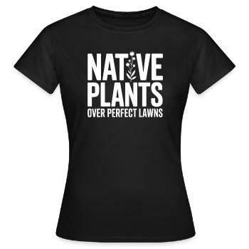 Plantes indigènes sur pelouses parfaites - T-shirt Femme - noir - Devant - AI Model Female 172 dark (172cm)