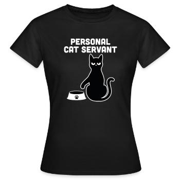 Serviteur Chat Personnel - T-shirt Femme - noir - Devant - AI Model Female 172 dark (172cm)