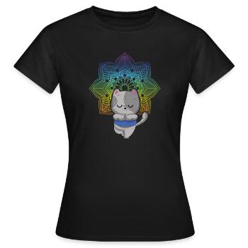 Yoga Méditation des chats Yoga Yoga des chats - T-shirt Femme - noir - Devant - AI Model Female 172 dark (172cm)
