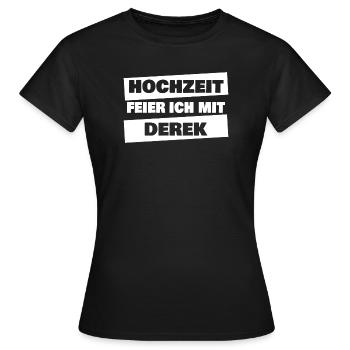 JGA Derek - Frauen T-Shirt - Schwarz - Vorne - AI Model Female 172 dark (172cm)