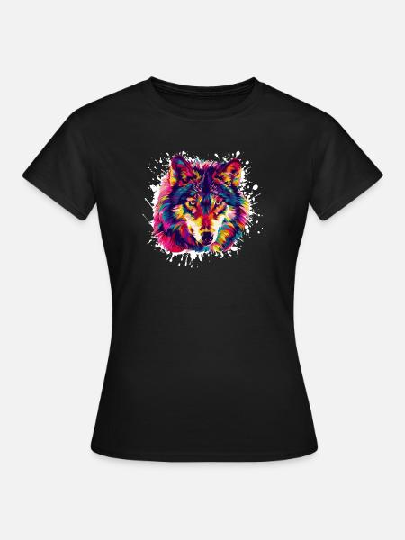 Wolf Tier Animal - Frauen T-Shirt - Schwarz