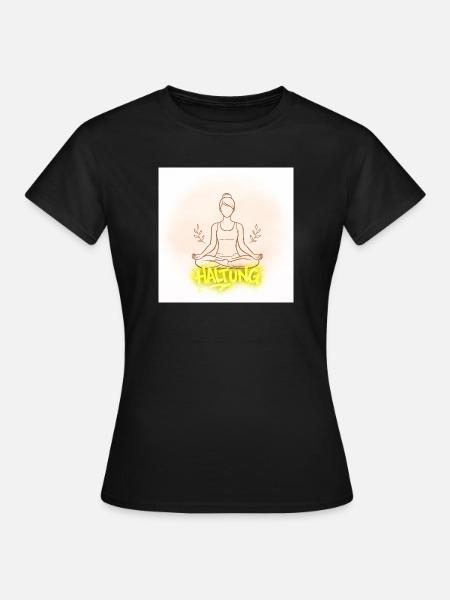 Haltung Meditation Illustration - Frauen T-Shirt - Schwarz