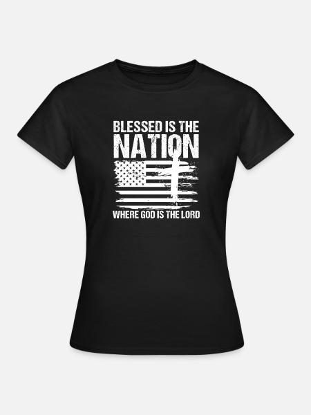 Glauben und Nation Flaggen Design - T-shirt dam - svart
