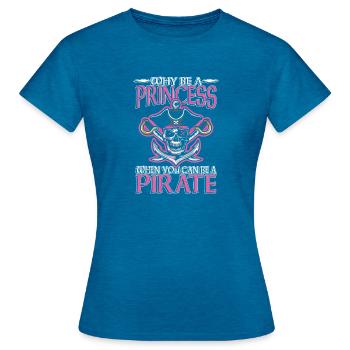 Pirate Princess Skull Edition - Women's T-Shirt - antique blue sapphire heather - Front - AI Model Female 172 dark (172cm)