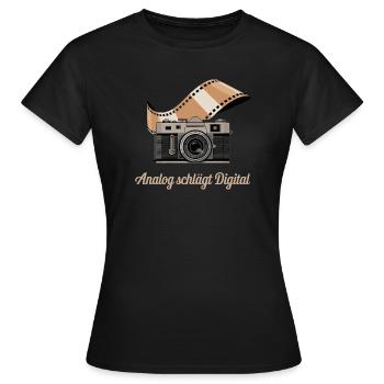 Caméra rétro numérique Analog Beats - T-shirt Femme - noir - Devant - AI Model Female 172 dark (172cm)