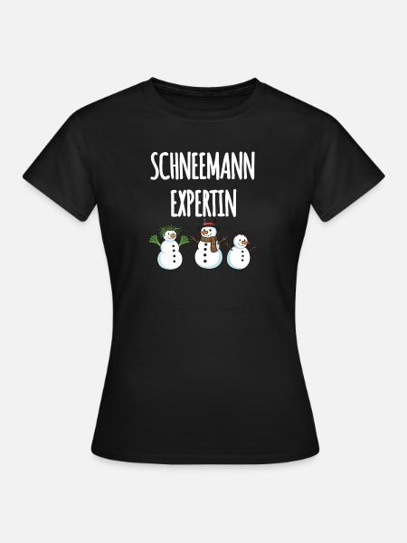 Schneemann Expertin - Frauen T-Shirt - Schwarz