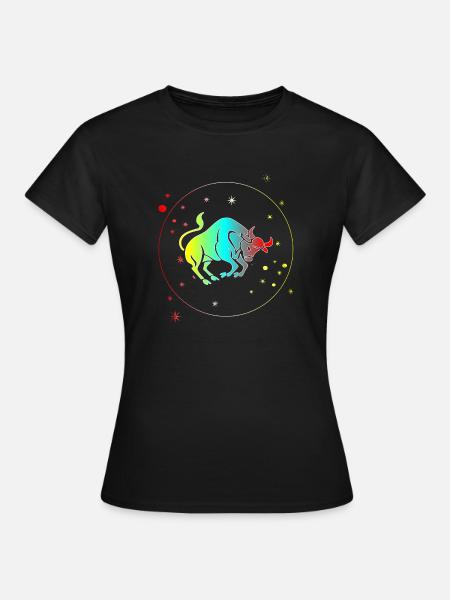 Stier-Astrologie-Horoskop-Sternzeichen - Frauen T-Shirt - Schwarz