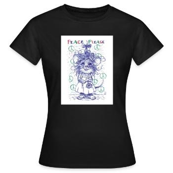 peaceplease - Women's T-Shirt - black - Front - AI Model Female 172 dark (172cm)