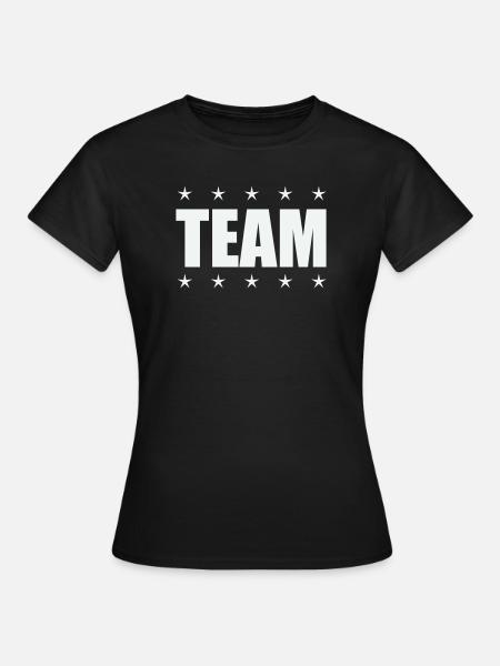 Team mit Sternen - Frauen T-Shirt - Schwarz