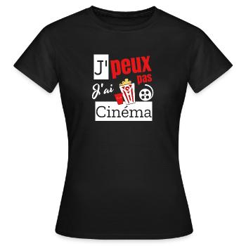 Ich kann kein Kino haben. - Frauen T-Shirt - Schwarz - Vorne - AI Model Female 172 dark (172cm)