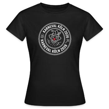 Cologne Carnival 2026 – Official Jester's Seal - Women's T-Shirt - black - Front - AI Model Female 172 dark (172cm)