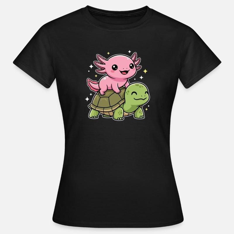 Axolotl and turtle - Women's T-Shirt - black